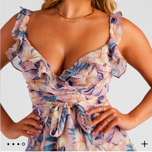 Floral Ruffle Mini Dress - Picture 5 of 6